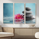 Zen Canvas Wall Art Lotus Flower Stacked Stones Teal Spa by MyGreatCanvas | Canvas Wall Art Prints | Photo Prints & Wall Decor