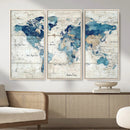 Watercolor World Map Canvas Wall Art Print – Abstract by MyGreatCanvas | Canvas Wall Art Prints | Photo Prints & Wall Decor