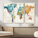 Watercolor World Map Canvas Wall Art Print – Abstract by MyGreatCanvas | Canvas Wall Art Prints | Photo Prints & Wall Decor