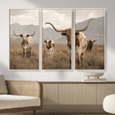 Rustic Texas Longhorn Cow Canvas Wall Art Print, Rustic Farm Animal Photography Print, Farmhouse Country Decor, Western Ranch Art by MyGreatCanvas | Canvas Wall Art Prints | Photo Prints & Wall Decor