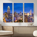 Charlotte Skyline Canvas Wall Art Print – North Carolina Cityscape Photography Print by MyGreatCanvas | Canvas Wall Art Prints | Photo Prints & Wall Decor