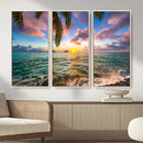 Hawaii Beach Sunset Canvas Wall Art Print, Tropical Ocean Landscape Artwork, Palm Tree Coastal Decor for Living Room Bedroom by MyGreatCanvas | Canvas Wall Art Prints | Photo Prints & Wall Decor
