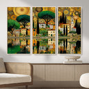 Gustav Klimt Golden Cityscape Wall Art Canvas Print,