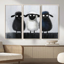 Funny Sheep Canvas Wall Art, Three Quirky Sheep Painting Print, Cute Animal Nursery Decor, Black White Navy Farmhouse Art, Kids Room Gift by MyGreatCanvas | Canvas Wall Art Prints | Photo Prints & Wall Decor