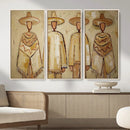 Mexican Folk Art Canvas Wall Art, Charro Poncho Sombrero Painting Print, Neutral Beige Boho Decor, Southwestern Impasto Style, Living Room Art by MyGreatCanvas | Canvas Wall Art Prints | Photo Prints & Wall Decor