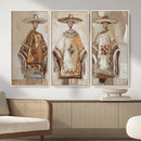 Mexican Folk Art Canvas Wall Art, Charro Poncho Sombrero Painting Print, Neutral Beige Boho Decor, Southwestern Impasto Style, Living Room Art by MyGreatCanvas | Canvas Wall Art Prints | Photo Prints & Wall Decor