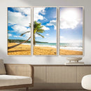 Tropical Beach Canvas Wall Art, Palm Tree Ocean Photo Print, Coastal Living Room Decor, Turquoise Sea Beach House Art, Summer Wall Art by MyGreatCanvas | Canvas Wall Art Prints | Photo Prints & Wall Decor