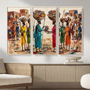 African Folk Art Canvas Wall Art, Colorful African Women Village Painting Print, Tribal Ethnic Home Decor, Vibrant African Art, Living Room by MyGreatCanvas | Canvas Wall Art Prints | Photo Prints & Wall Decor
