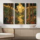 Gustav Klimt Style Forest Canvas Wall Art, Golden Forest Path Floral Art Nouveau Print, Enchanted Woodland Decor by MyGreatCanvas | Canvas Wall Art Prints | Photo Prints & Wall Decor