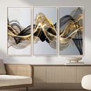 Black and Gold Abstract Wall Art, Modern Wave Canvas Print, Elegant Flowing Smoke Art, Luxury Living Room Decor by MyGreatCanvas | Canvas Wall Art Prints | Photo Prints & Wall Decor