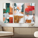 Blue Teal Abstract Canvas Wall Art, Modern Textured Painting Print, Navy Orange White Contemporary Art, Neutral Living Room Decor, Office Art by MyGreatCanvas | Canvas Wall Art Prints | Photo Prints & Wall Decor