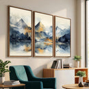 Lake Abstract Mountain Wall Art Canvas Print