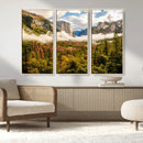 Half Dome Yosemite Canvas Wall Art – Majestic Triptych