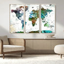 Modern Watercolor World Map Canvas Wall Art – Framed by MyGreatCanvas | Canvas Wall Art Prints | Photo Prints & Wall Decor