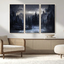 Night Landscape and Trees Wall Art Canvas Print
