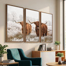 Longhorn Cattle Wall Art Canvas Print, Framed Farmhouse