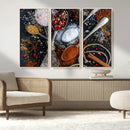 Spices and Seasonings Canvas Wall Art – Colorful Triptych by MyGreatCanvas | Canvas Wall Art Prints | Photo Prints & Wall Decor