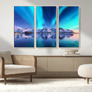 Northern Lights above Mountain Wall Art, Northern Lights