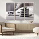 Burning Incense and Zen Stones Buddhism Wall Art, Zen Stones