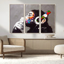 Dj Monkey Listening to Music Wall Art Print | Banksy Monkey by MyGreatCanvas | Canvas Wall Art Prints | Photo Prints & Wall Decor