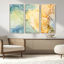 Green and Yellow Marble Fluid Effect Wall Art, Green and