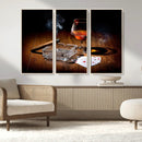 Whiskey Cigar Wall Art Canvas Print Kitchen Wall