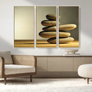 Fluvial Zen Stones Canvas Wall Art Print
