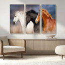 Animal Wall Art Three Horses Farmhouse Art Canvas, Framed by MyGreatCanvas | Canvas Wall Art Prints | Photo Prints & Wall Decor