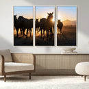 Horse Herd Wall Art Animal Canvas Print