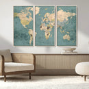 Classic World Map Canvas Print – Framed Vintage Map Wall by MyGreatCanvas | Canvas Wall Art Prints | Photo Prints & Wall Decor