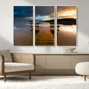 Serene Lake Pier at Sunset Canvas Print | Landscape Canvas