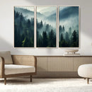 Captivating Misty Forest Wall Art Premium Canvas Print a