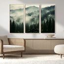 Captivating Misty Forest Wall Art Premium Canvas Print a