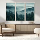 Captivating Misty Foggy Forest Wall Art Premium Canvas Print