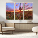 Arizona Desert Wall Art Canvas Print - Framed Deser Sunset