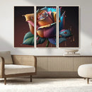 Abstract Rose Wall Art Canvas Print