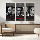 Thinker Quintet Canvas Wall Art – Martin, Obama, Malcolm X,