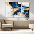Gold Marble Art - Abstract Geode Gold And Blue Marble Shape