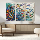 Modern Abstract Fish Shoal Wall Art Canvas Print, Colorful by MyGreatCanvas | Canvas Wall Art Prints | Photo Prints & Wall Decor