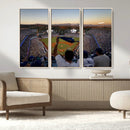 Dodger Stadium Sunset Game Triple Canvas Wall Art - Los
