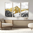 Gold Abstract Mountains Wall Art Print on Canvas, Nature