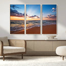 Golden Hour Beach Sunset Wall Art | Canvas Print | Ready to