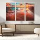 Sunset Beach Wall Art | Ocean Canvas Print | Coastal Wall