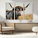 Texas Bull Longhorn Wall Art Canvas Print for Farm House by MyGreatCanvas | Canvas Wall Art Prints | Photo Prints & Wall Decor