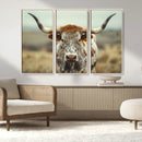 Texas Cow Longhorn Wall Art Canvas Print for Farm House Wall by MyGreatCanvas | Canvas Wall Art Prints | Photo Prints & Wall Decor