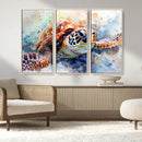 Watercolor Sea Turtle Wall Art Canvas Print - Vibrant Ocean