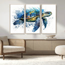 Turtle Wall Art Canvas Print, Framed Watercolor Turtle Art by MyGreatCanvas | Canvas Wall Art Prints | Photo Prints & Wall Decor
