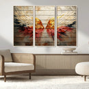 Abstract Angel Wings Canvas Wall Art – Framed and Ready to
