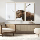 Rustic Bull Wall Art Canvas Print – Modern Longhorn