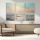 Abstract Ocean Wall Art -  Boat Wall Art Canvas Print